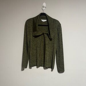 Misook Olive Knit Cardigan